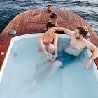  16 feet Boat boasts of an Eight-foot long hot Tub!