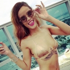 Rihannas looking Miami Nice in itsy Bitsy Gold Bikini