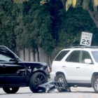 David Beckham Car Crash in front of house