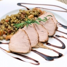  Pan-Fried Pork with Balsamic Lentils