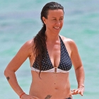  Alanis Morissette Shows lean Physique Polka dot bikini Enjoys relaxing Vacation Family Friends