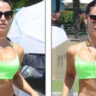 Jessica Lowndes neon green sports bra