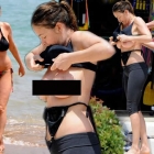  Lisa Snowdon flaunts her sizable assets in skimpy bikini in Ibiza