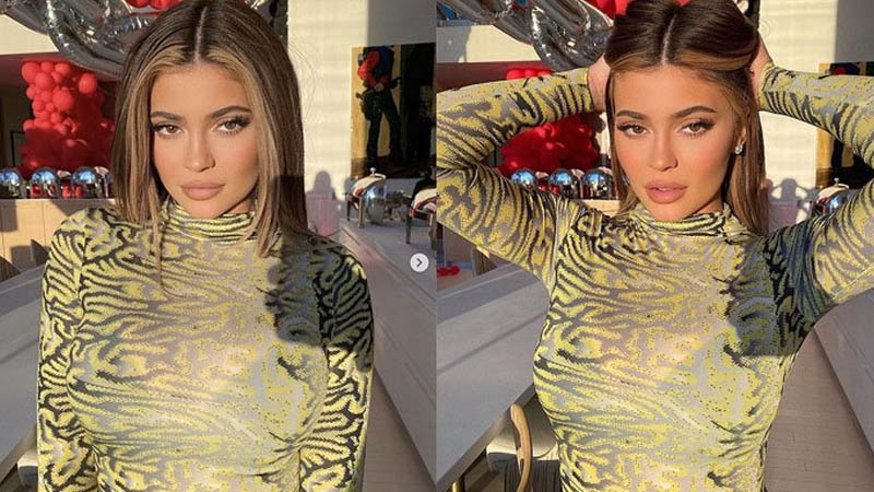  Kylie Jenner slays in eye-popping patterned bodysuit