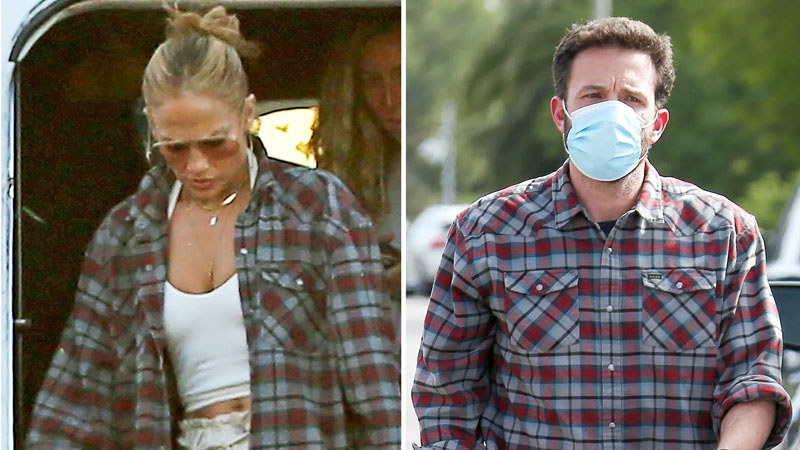 Jennifer Lopez Appears to Wear Ben Affleck’s Button-Down Flannel Shirt in Public This Week