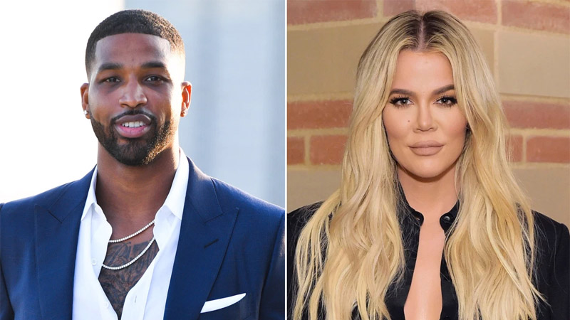  Khloe Kardashian makes forced gesture with Tristan Thompson for kids