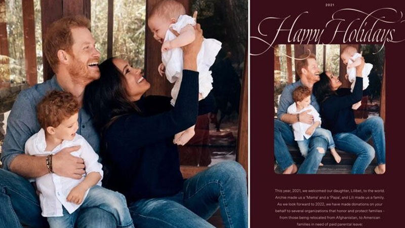  Meghan Markle, Prince Harry Share First Photo Of Daughter Lilibet On Christmas Card