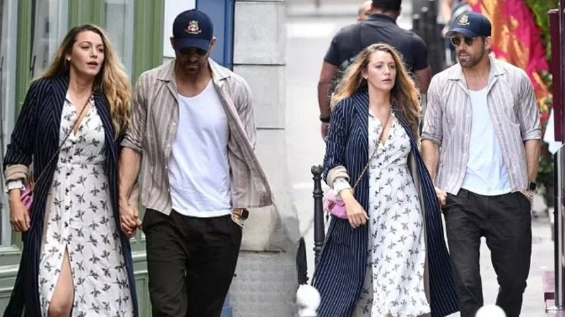  Ryan Reynolds enjoys romantic stroll with his glamorous wife Blake Lively in Paris