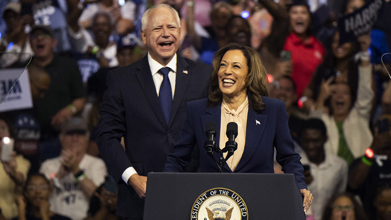 Kamala Harris and Tim Walz