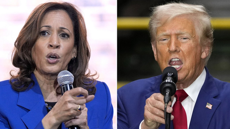 Donald Trump and Kamala Harris